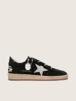 Ball Star in black suede with white star and Swarovski crystals