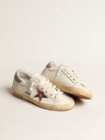 Women's Super-Star in white nappa with pink metallic leather star - Image 2