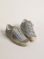 Women's V-Star in light blue canvas with dove-gray leather star - Image 2