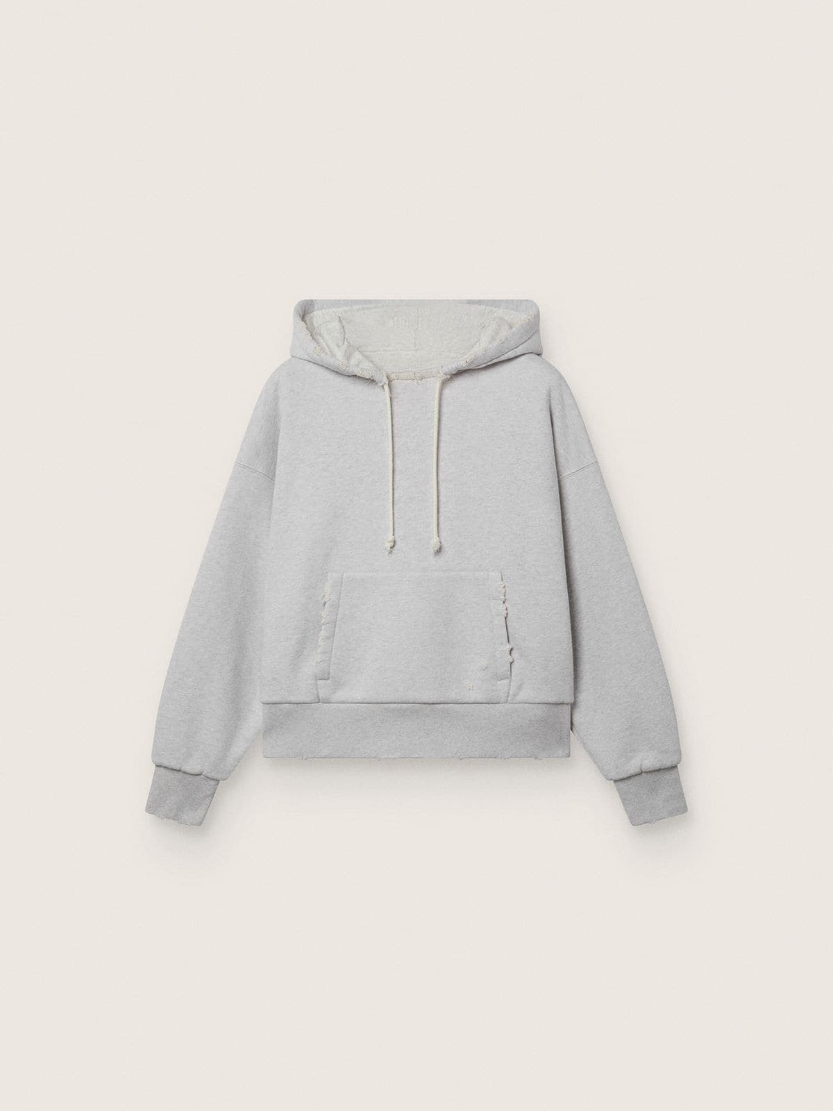 cfc3e5524304237b4f60e5c0bb59d2081bb6885bb9f0be5965cb6f81c6937906 Star unisex hooded sweatshirt in gray melange cotton - Image 1