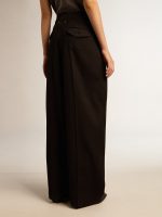 Women's black wool gabardine pants - Image 4