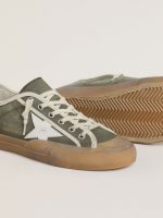 Women's Super-Star LTD in green canvas with white leather star - Image 4