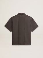 Men's cotton polo shirt in anthracite gray with embroidery - Image 7
