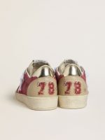 Women's Ball Star in red suede with white crackle suede star and platinum leather heel tab - Image 4