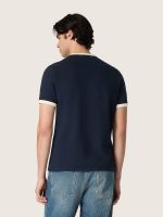 Men's T-shirt in blue cotton with Golden print - Image 6