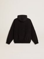 Women's windcheater in black nylon with tone-on-tone crystals - Image 3
