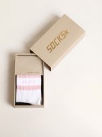 Ribbed socks with pink stripes and logo - Image 2