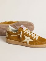 Women's Ball Star in suede with beige leather star and pony skin heel tab - Image 3
