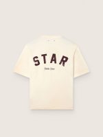 Star unisex T-shirt in white cotton with all-over gradient crystals and print on the back - Image 2