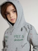 Kids' gray sweatshirt with multicolor printed lettering - Image 5