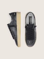 Men's Stardan in black leather with black leather star and heel tab - Image 4
