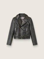 Women's leather biker jacket
