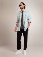 Men's bleached denim shirt with hammered studs - Image 3