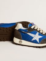 Marathon Young in blue nylon with printed star and leather heel tab - Image 3