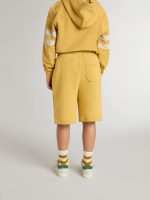 Kids jogging shorts in ochre yellow with embroidery - Image 4