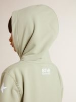 Light green sweatshirt with zip fastening - Image 7
