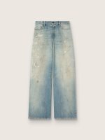 Women's jeans in light blue denim with Golden embroidered logo