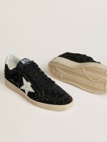 Women's Ball Star in black suede with studs and white leather star - Image 3