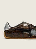 Women's Marathon Speed in leather with brown snake print, black star and silver leather heel tab - Image 5