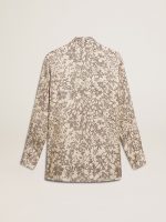 Women's silk blend pajama shirt with a floral print - Image 5