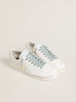 Light-blue cotton laces with contrasting gold-colored logo - Image 3