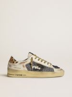 Women's Stardan in nappa and mesh with leopard-print pony skin heel tab