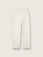 Women's white denim pants with beading and crystals - Image 2