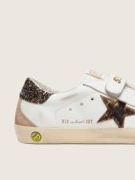 Young Old School in white leather with leopard pony skin star - Image 4
