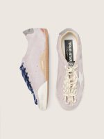 Women's True-Star in pastel pink suede with silver star and heel tab - Image 4