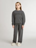 Kids' gray sweatshirt with raised logo - Image 3
