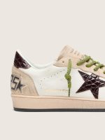 Men's Ball Star in white leather with burgundy croc-effect star - Image 4