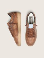 Men's Ball Star in brown leather with beige suede star and beads - Image 3