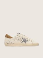Women's Super-Star in nappa with silver glitter star and all-over lettering