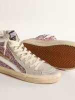 Slide in lilac glitter with white leather star and flash - Image 4