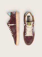 Men's Ball Star in dark red suede with light blue star and heel tab - Image 3