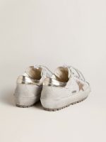 Women's Super-Star Ski in light gray nylon with metallic leather star and heel tab - Image 4