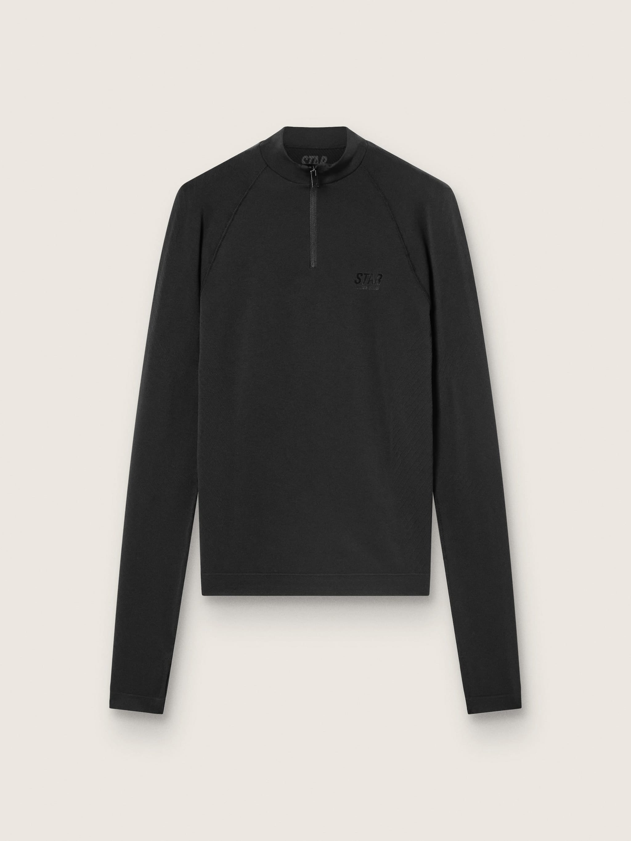 d7271e7b92406b8dd6ab69fc5f79f8a9b975d9a164ab1922972a336c93d5aa60 Women's black long-sleeve sports top with zip - Image 1