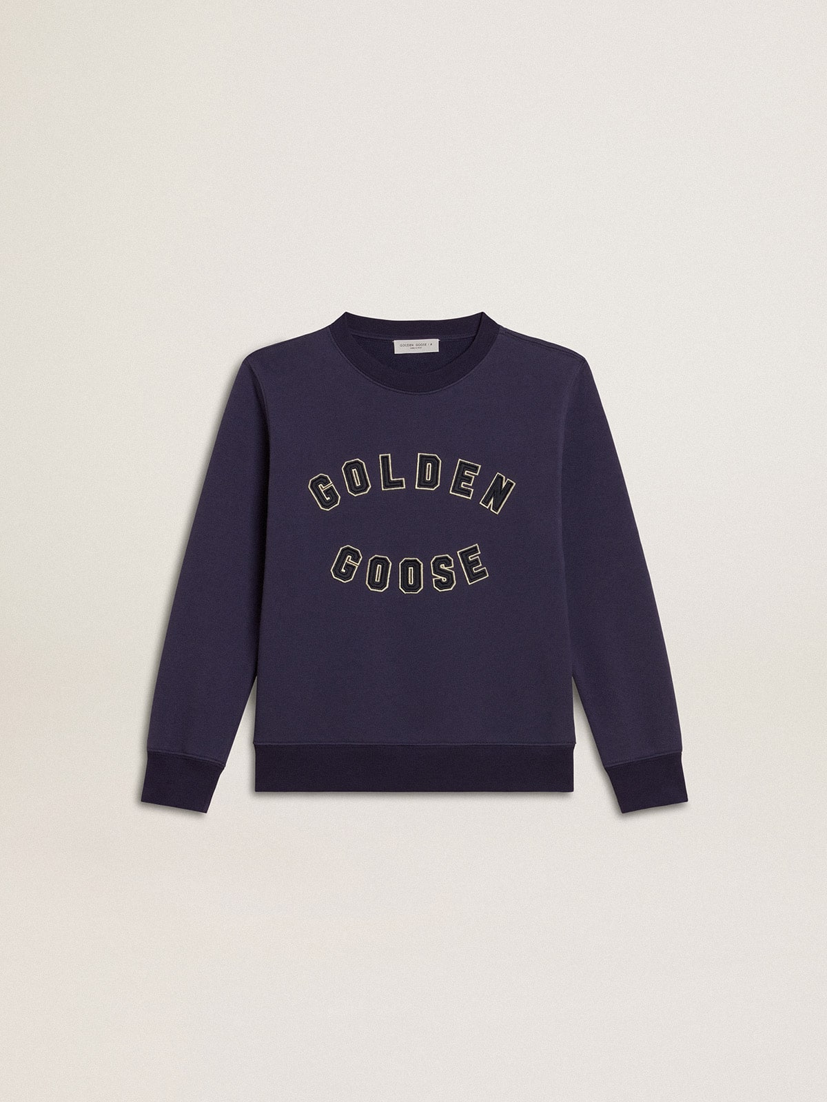 d73f3d7da18bae52356ef6e92d573acee431acb8376d7746d6811c334e2966f1 Blue-violet sweatshirt with Golden Goose lettering on the front - Image 1