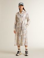 Women's shirt dress with multicolor sequined floral print - Image 2
