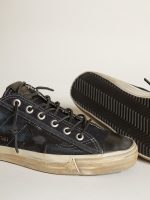 V-Star sneakers in midnight-blue denim with black leather star and toe - Image 3