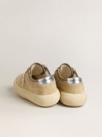 Men's Space-Star in beige suede with perforated star and metallic silver heel tab - Image 4
