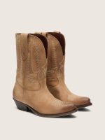 Low Wish Star boots in tobacco-colored suede with heel - Image 2