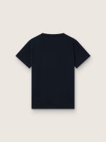 Journey T-shirt for boys in blue cotton jersey with digital mascot print - Image 2