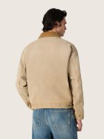 Unisex reversible jacket in beige cotton with check pattern - Image 6
