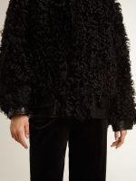 Women's black shearling jacket - Image 5
