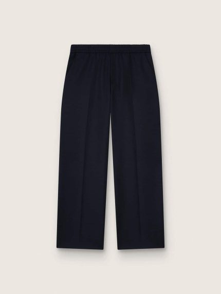 Men's joggers in dark blue wool