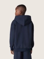 Kids' hooded sweatshirt in blue cotton with embroidery - Image 5