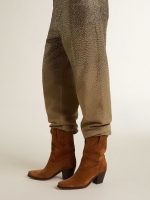 Low Wish Star boots in cognac suede with tone-on-tone embroidered star - Image 3