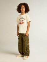Boys' T-shirt in worn white with multicolor lettering - Image 3