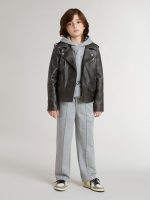 Kids' gray sweatshirt with multicolor printed lettering - Image 3